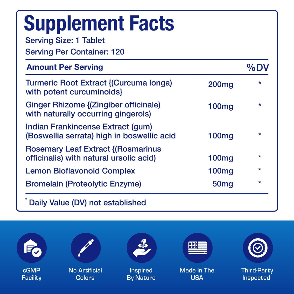 Pro ENZ Joint Support Supplement - Clinical Formula Turmeric Boswellia Supplement for Joint & Cartilage Mobility and Comfort Support Plus Eicosanoid Management with Proteolytic Enzymes (120 Servings) - TrustMedUSA