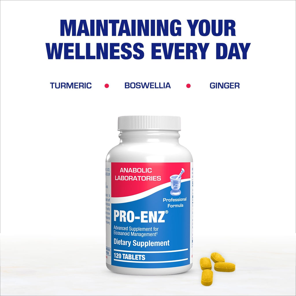 Pro ENZ Joint Support Supplement - Clinical Formula Turmeric Boswellia Supplement for Joint & Cartilage Mobility and Comfort Support Plus Eicosanoid Management with Proteolytic Enzymes (120 Servings) - TrustMedUSA
