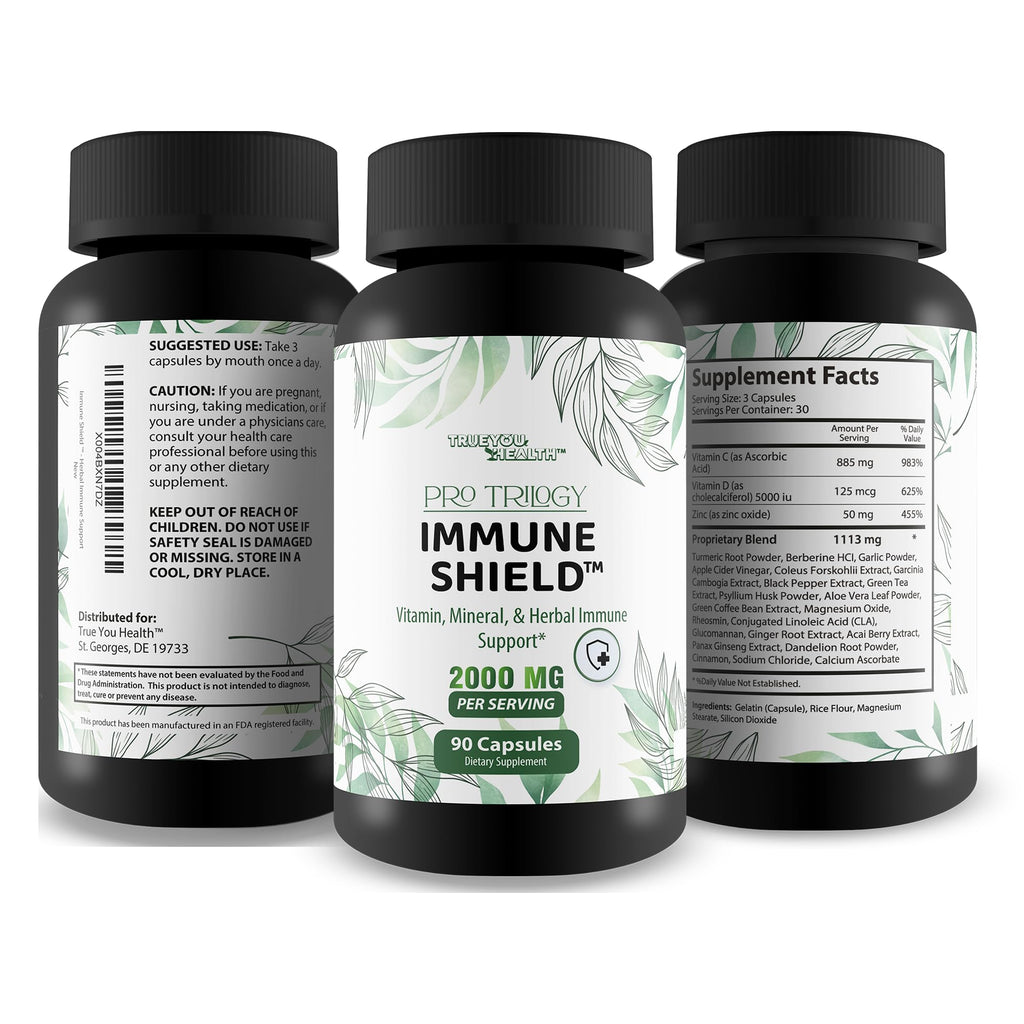 Pro Trilogy Immune Shield - Our Best Immune Support Supplement - Immune Support Capsules - Immune Boost Pills - Our Best Immune Pills Nature Vitamin D Zinc C Best Immune Support Vitamins - TrustMedUSA