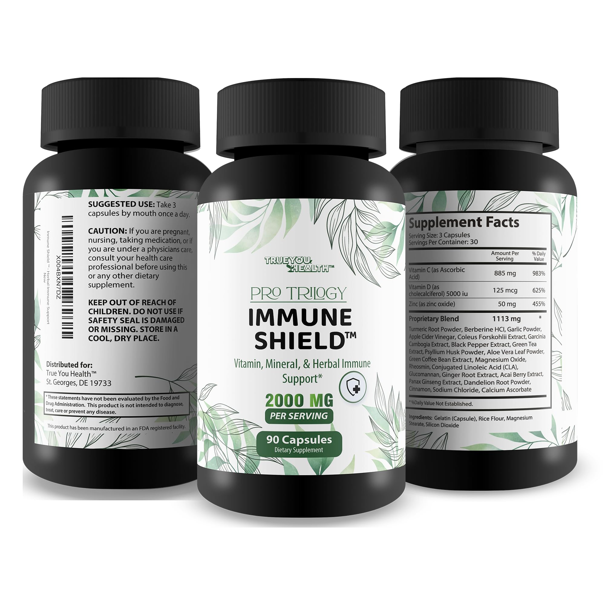 Pro Trilogy Immune Shield - Our Best Immune Support Supplement - Immune Support Capsules - Immune Boost Pills - Our Best Immune Pills Nature Vitamin D Zinc C Best Immune Support Vitamins - TrustMedUSA