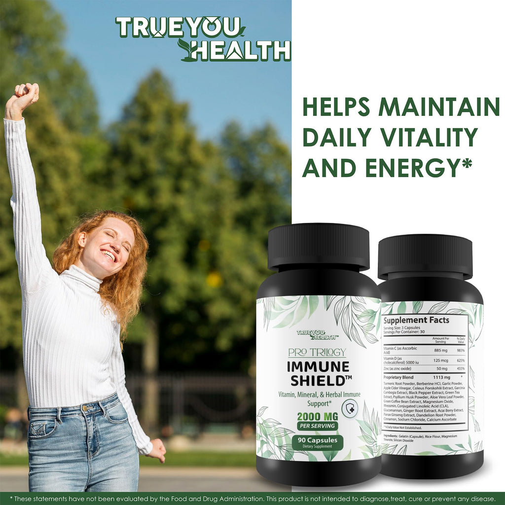 Pro Trilogy Immune Shield - Our Best Immune Support Supplement - Immune Support Capsules - Immune Boost Pills - Our Best Immune Pills Nature Vitamin D Zinc C Best Immune Support Vitamins - TrustMedUSA