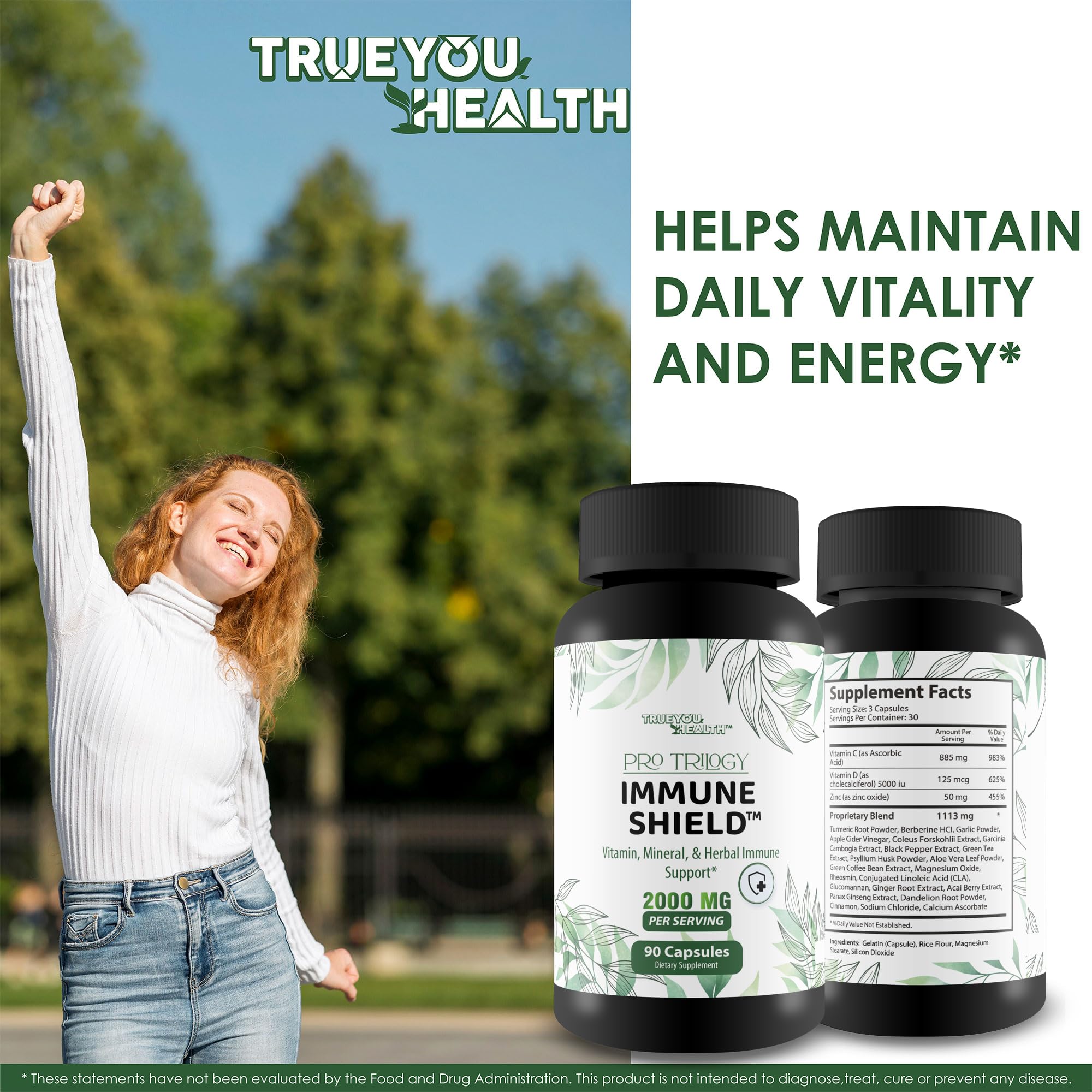 Pro Trilogy Immune Shield - Our Best Immune Support Supplement - Immune Support Capsules - Immune Boost Pills - Our Best Immune Pills Nature Vitamin D Zinc C Best Immune Support Vitamins - TrustMedUSA