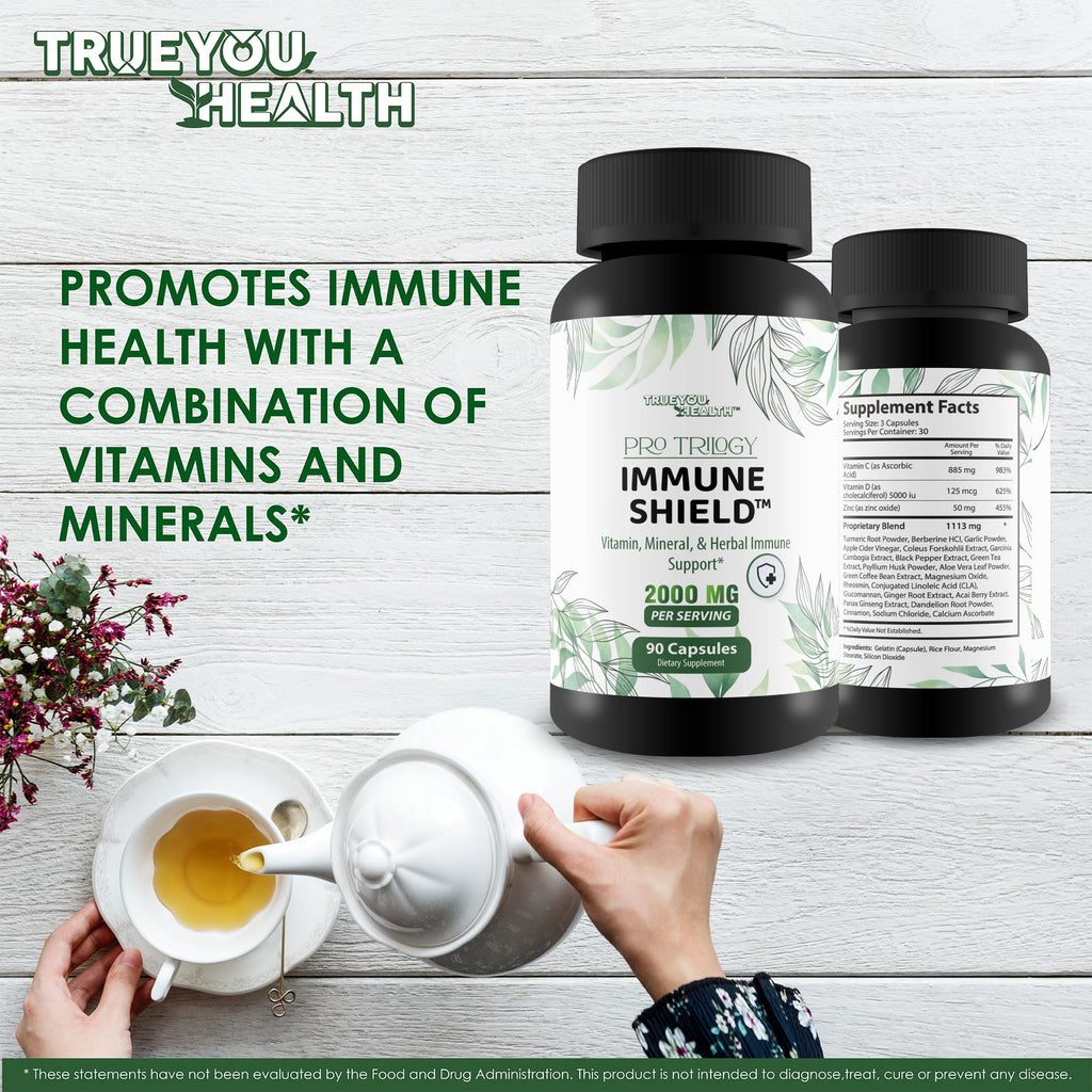 Pro Trilogy Immune Shield - Our Best Immune Support Supplement - Immune Support Capsules - Immune Boost Pills - Our Best Immune Pills Nature Vitamin D Zinc C Best Immune Support Vitamins - TrustMedUSA