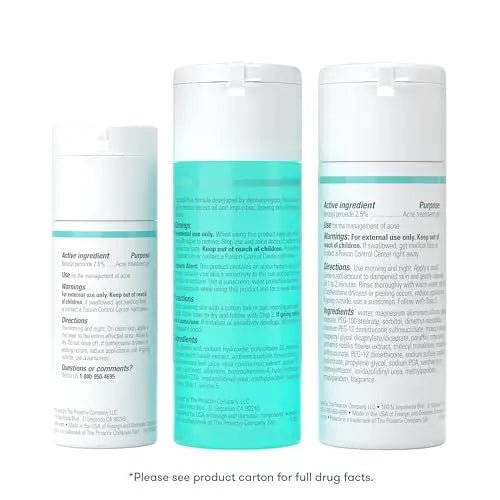 Proactiv 3 Step Acne Treatment - Benzoyl Peroxide Face Wash, Repairing Acne Spot Treatment for Face and Body - TrustMedUSA