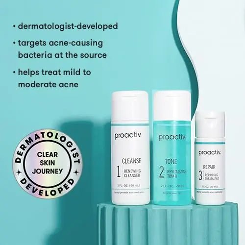 Proactiv 3 Step Acne Treatment - Benzoyl Peroxide Face Wash, Repairing Acne Spot Treatment for Face and Body - TrustMedUSA