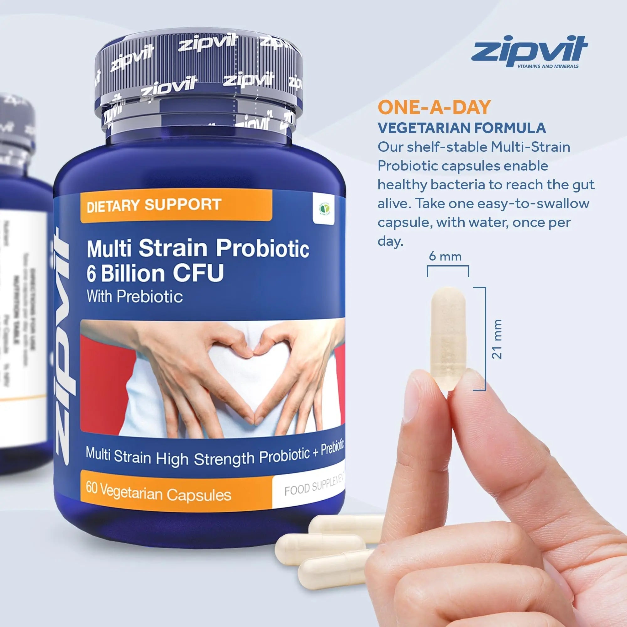 Probiotic 6 Billion Multi-Strain Live Bio Cultures Complex with Prebiotic, 60 Vegetarian - TrustMedUSA