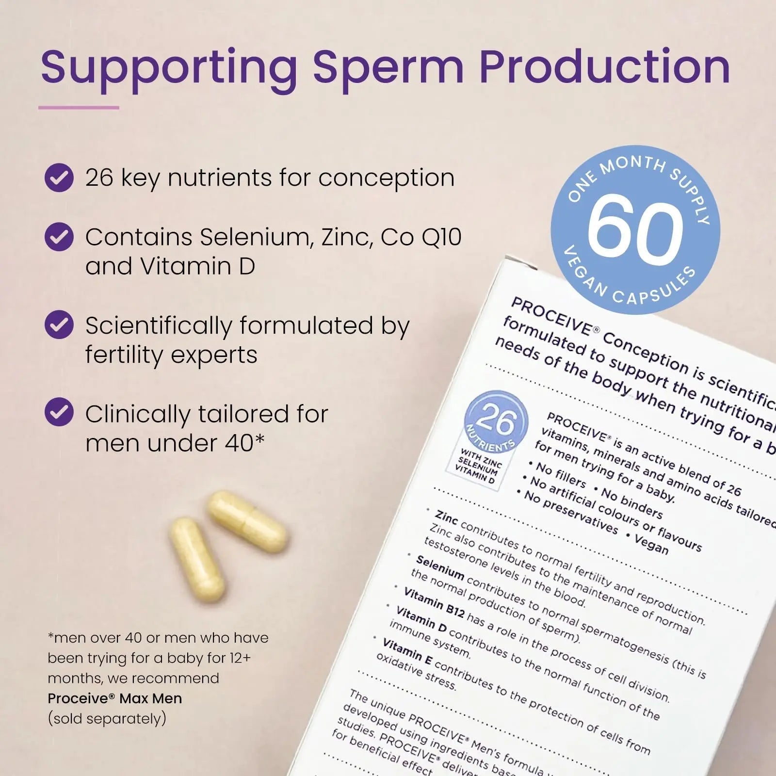 Proceive® Men Fertility Supplement for Conception - Vitamins & Minerals for Men Trying - TrustMedUSA