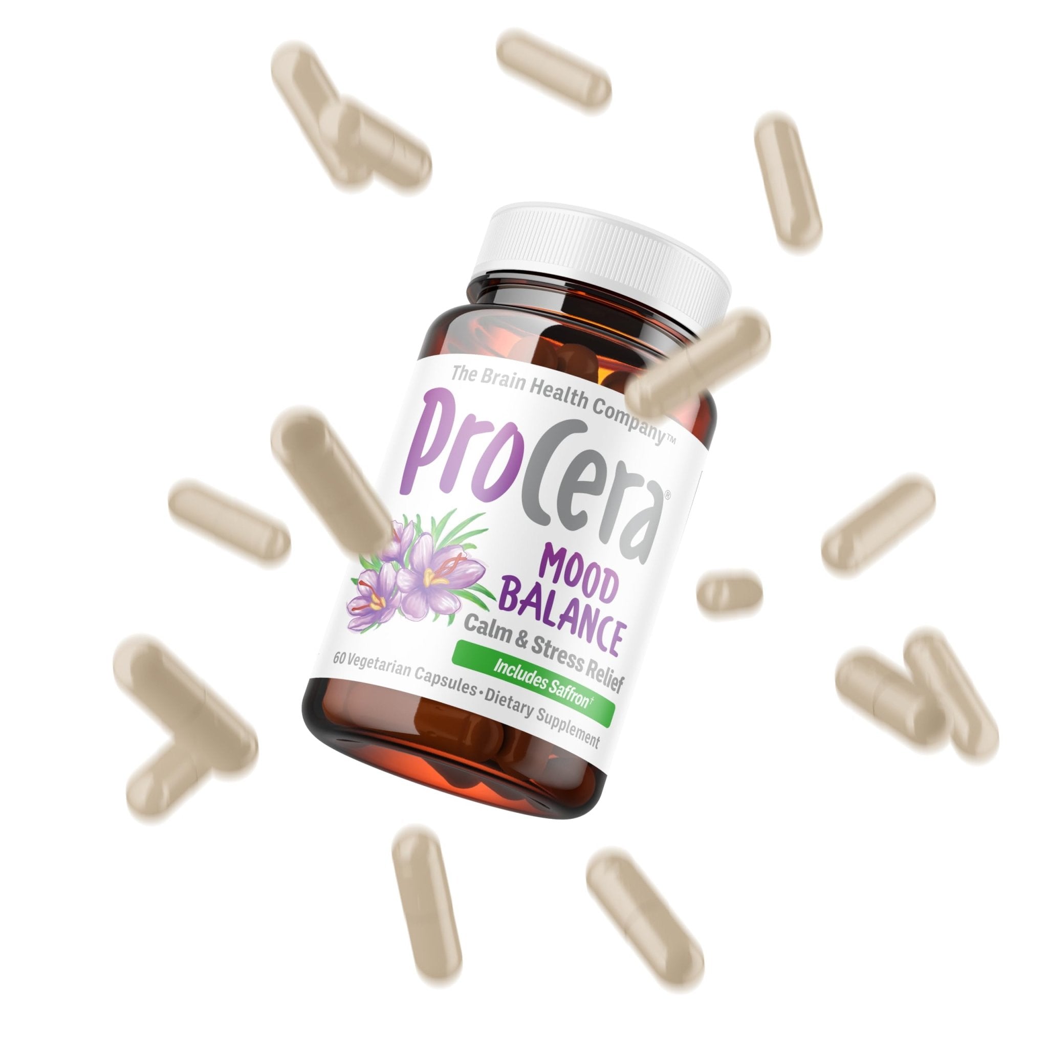 Procera Mood Support - Boost Mental Performance - Clarity - Mood Stability - Stress - Anxiousness - Mental Fatigue - Adaptogens - Saffron - Magnesium - Ashwagandha - Rhodiola - 60 Count - TrustMedUSA