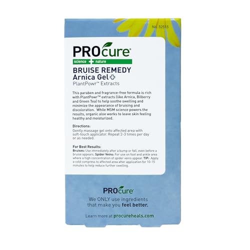 PROcure Arnica & MSM Bruise Remedy Gel – Paraben-Free, Unscented Arnica Montana Gel for Bruising, Spider Veins & Skin Discoloration – 2 Pack - TrustMedUSA