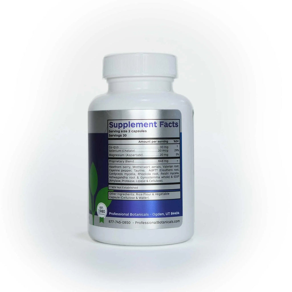Professional Botanicals Cardio-CoQ CoQ10 - Vegan Formulated Coenzyme Q10 with Hawthorne Berry Valerian Root and Cayenne Pepper - 60 vegetarian capsules - TrustMedUSA