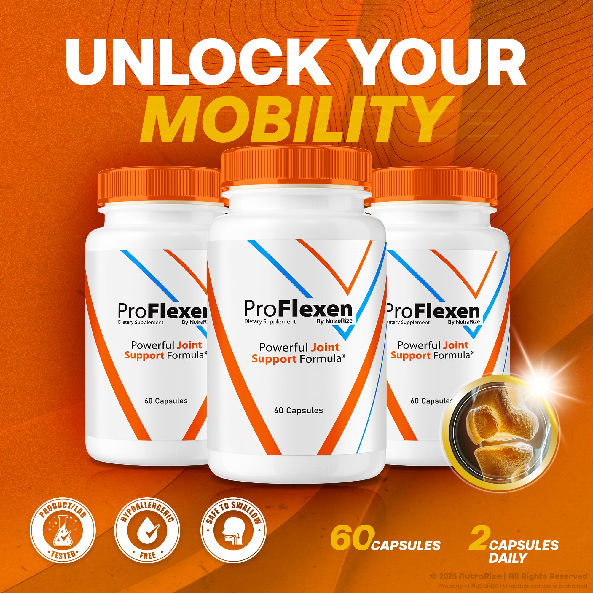 ProFlexen Capsules, ProFlexen Advanced Joint Support Formula, ProFlexen Collagen Support Pills, All Natural Supplement for Healthy and Flexible Joints, Official Pro Flexen Joint Reviews (60 Capsules) - TrustMedUSA