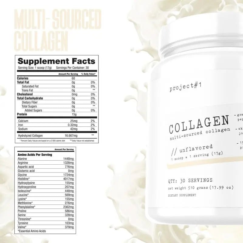 Project 1 Nutrition Multi-Sourced Collagen Powder | Grass-Fed Peptides for Skin, Hair - TrustMedUSA