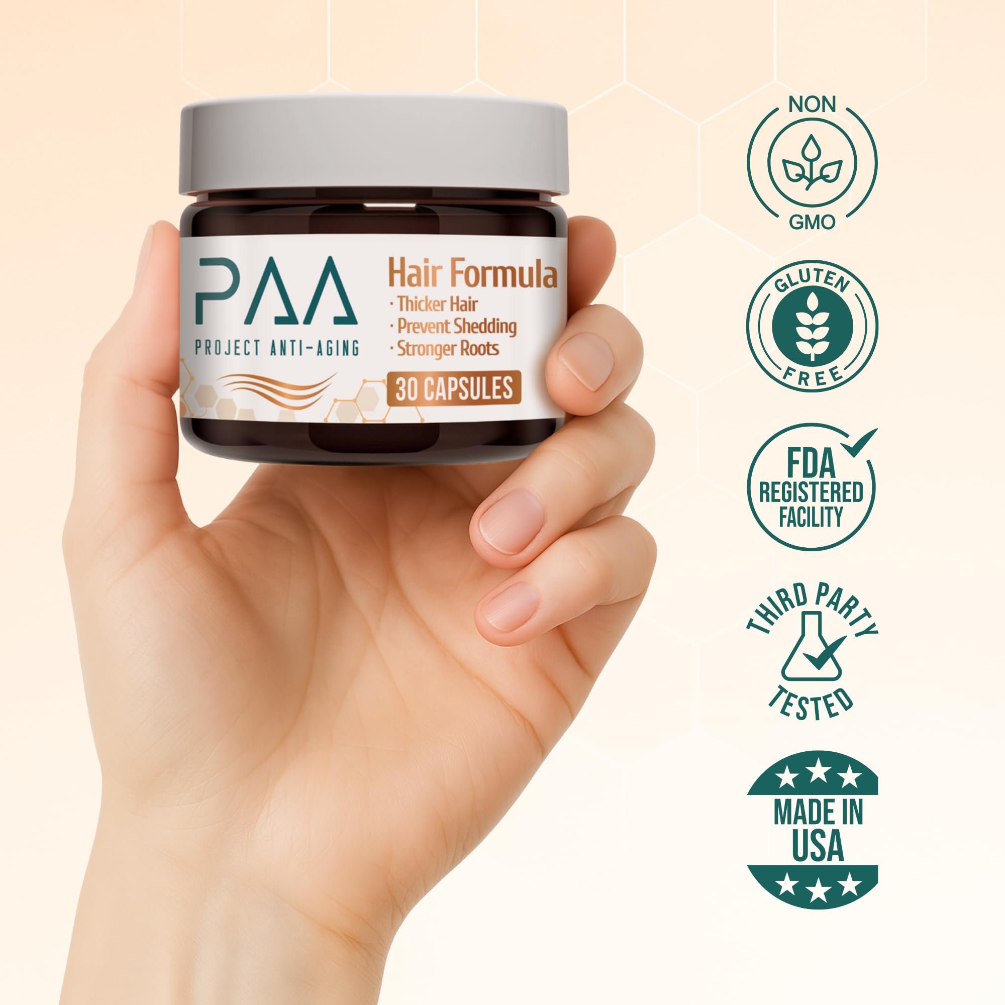Project Anti-Aging Menopause Hair Don’t Care – Hair Growth Vitamins for Women 40+ to Support Thinning, Volume, Skin & Nails – Nutrient-Rich Supplement for Stronger, Fuller – Visible Results - TrustMedUSA