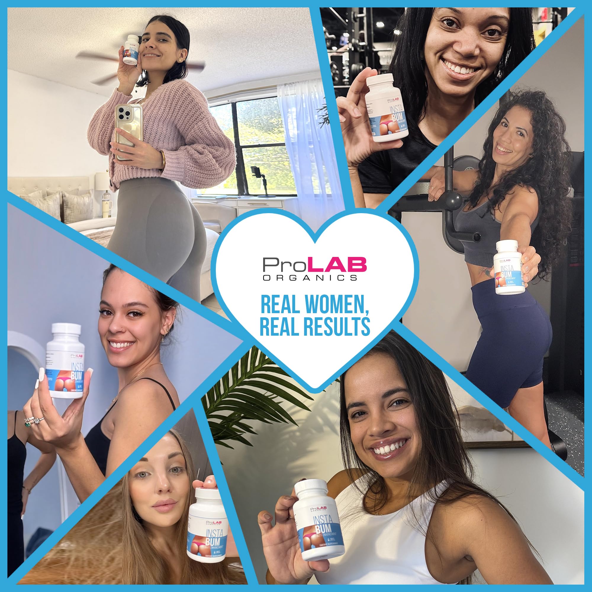 ProLab Organics InstaBum Bum Enhancement Pills – Lift, Shape, and Fill Glutes – Fast Growth for Bigger Butt and Hips – No Gummies. Visible Results in 1-2 Weeks - TrustMedUSA