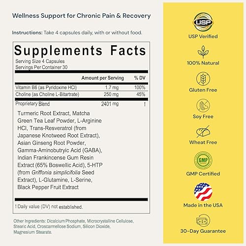ProleevaMax Nutraceuticals Supplement – Nerve, Muscle & Joint Support with Turmeric Curcumin, Resveratrol, Ginseng & Boswellia, 13 Natural Ingredients, 120 Capsules - TrustMedUSA