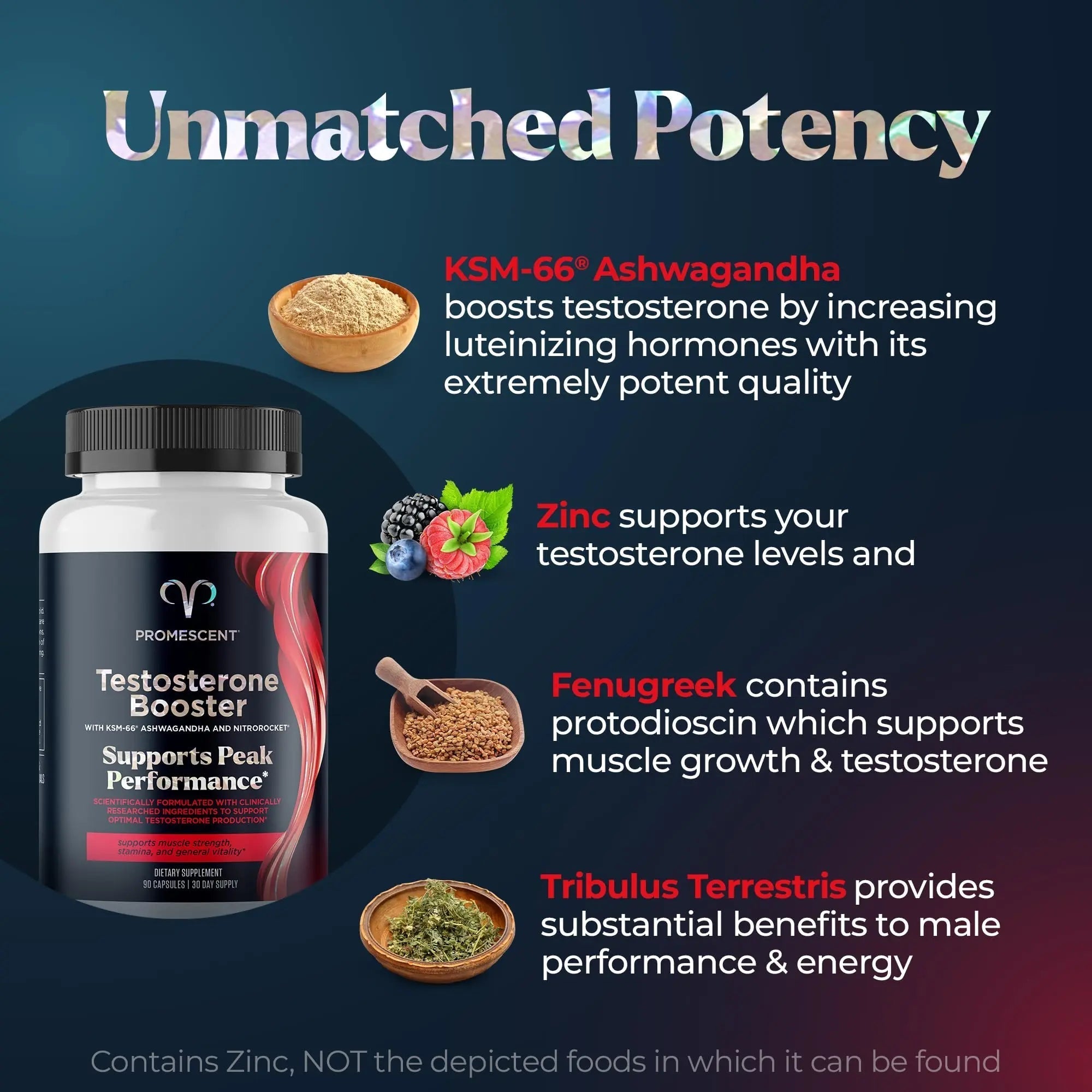 Promescent Testosterone Booster for Men Supplement w/Tongkat Ali (LongJack), KSM-66 Ashwagandha, Goat Weed, Fenugreek & Tribulus Terrestris, Supports Natural Energy, Stamina & Strength, 90 Capsules - Maple Wellness Supplements