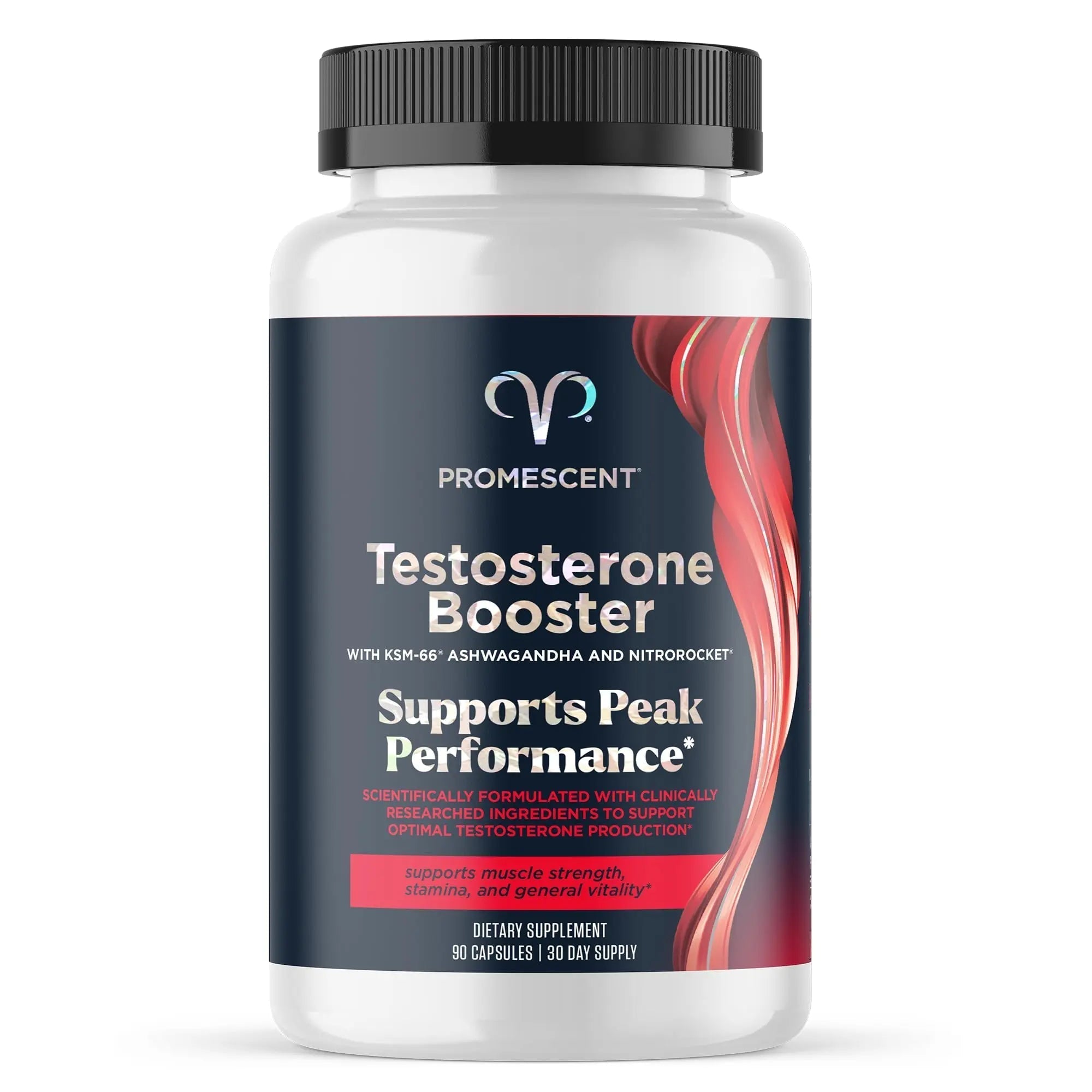 Promescent Testosterone Booster for Men Supplement w/Tongkat Ali (LongJack), KSM-66 Ashwagandha, Goat Weed, Fenugreek & Tribulus Terrestris, Supports Natural Energy, Stamina & Strength, 90 Capsules - Maple Wellness Supplements