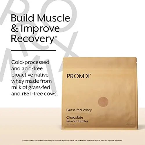 Promix Whey Protein Powder, Chocolate Peanut Butter - 2.5lb Bulk - Grass-Fed & 100% - TrustMedUSA