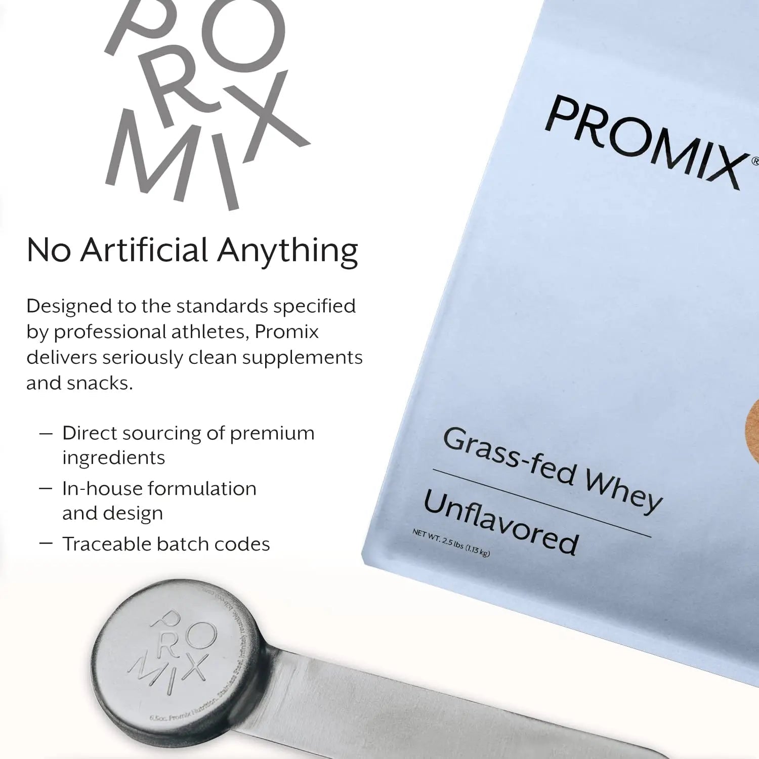 Promix Whey Protein Powder, Unflavored - 5lb Bulk - Grass-Fed & 100% All Natural - TrustMedUSA