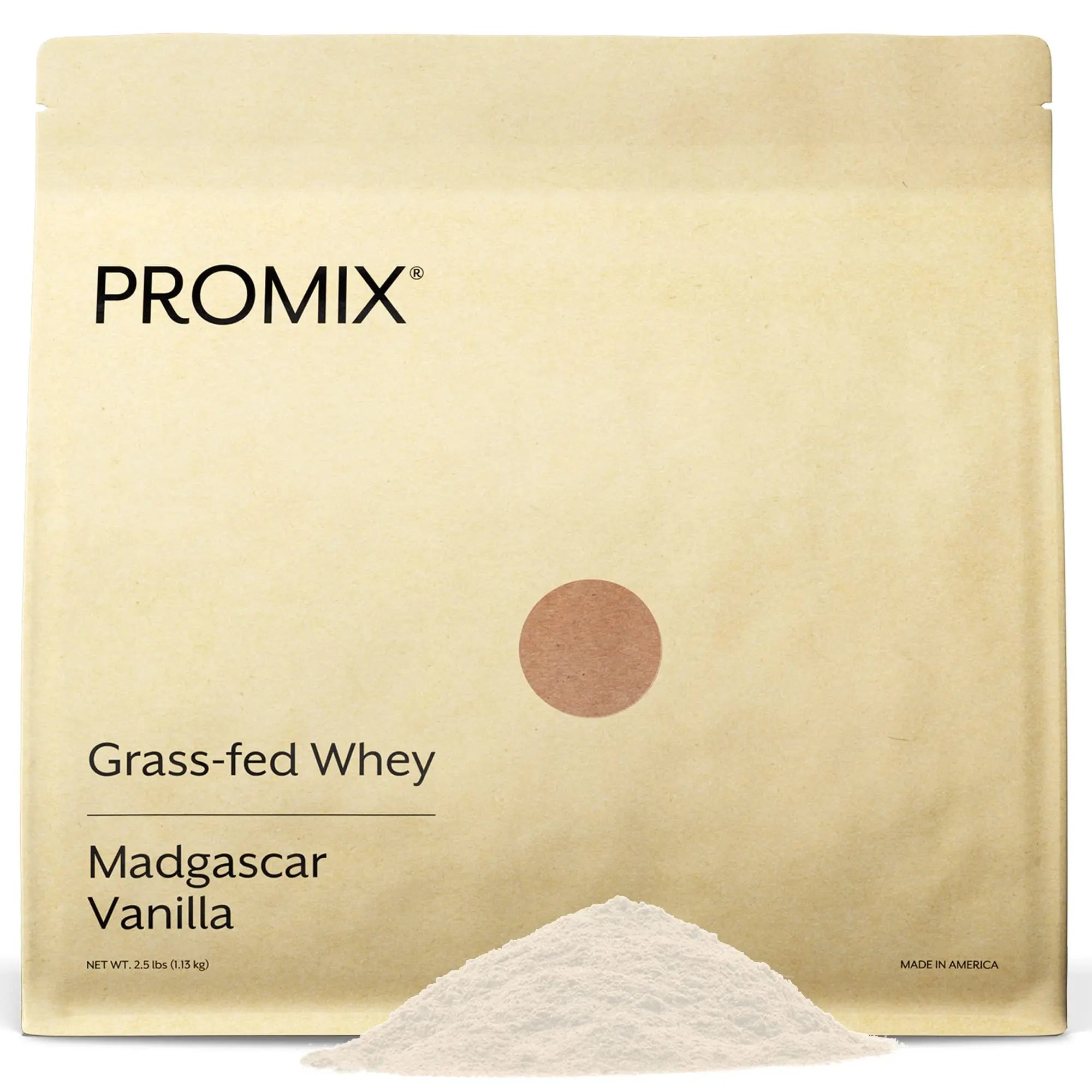 Promix Whey Protein Powder, Vanilla - 2.5lb Bulk - Grass-Fed & 100% All Natural - TrustMedUSA