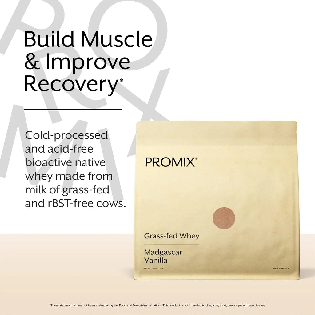 Promix Whey Protein Powder, Vanilla - 2.5lb Bulk - Grass-Fed & 100% All Natural - TrustMedUSA