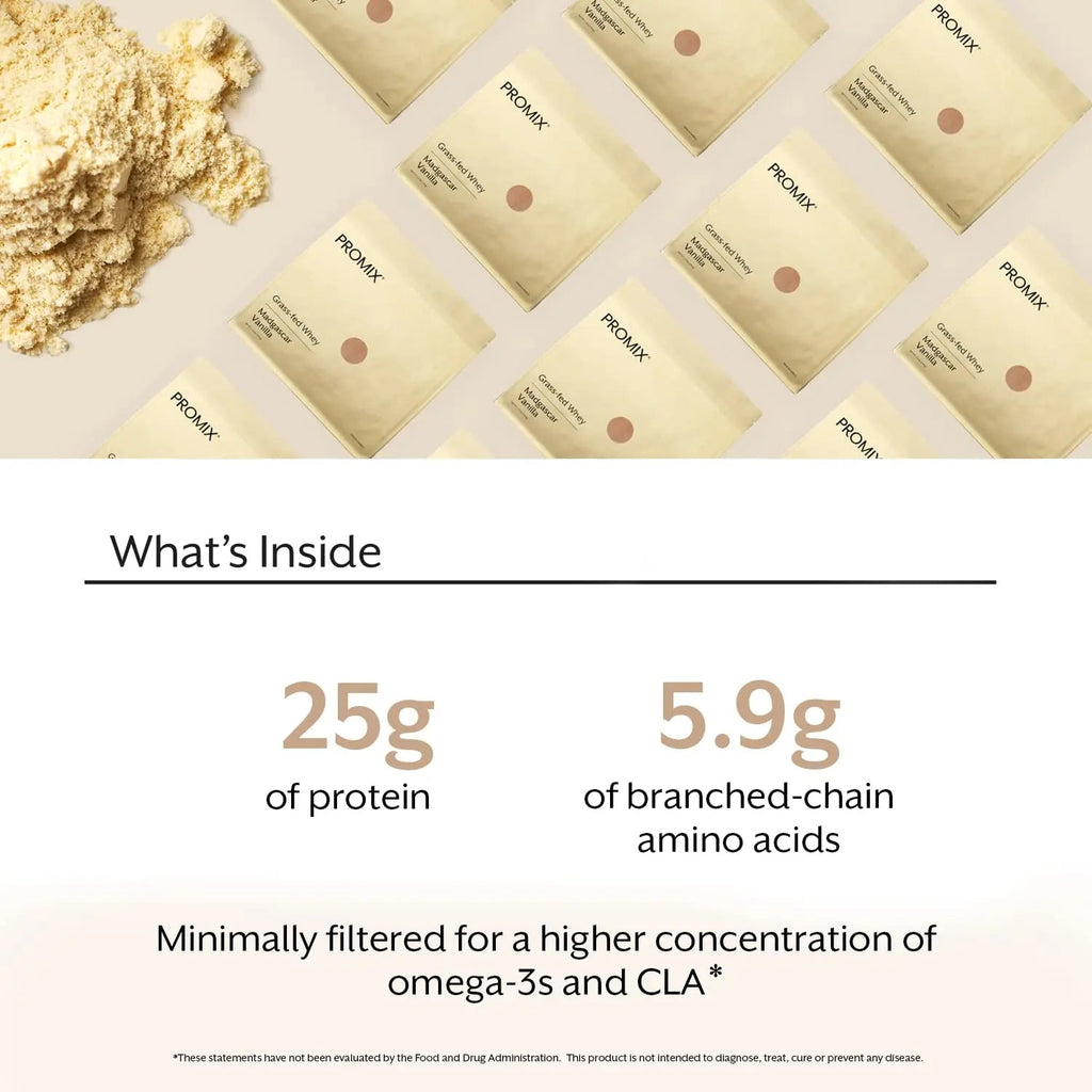 Promix Whey Protein Powder, Vanilla - 2.5lb Bulk - Grass-Fed & 100% All Natural - TrustMedUSA