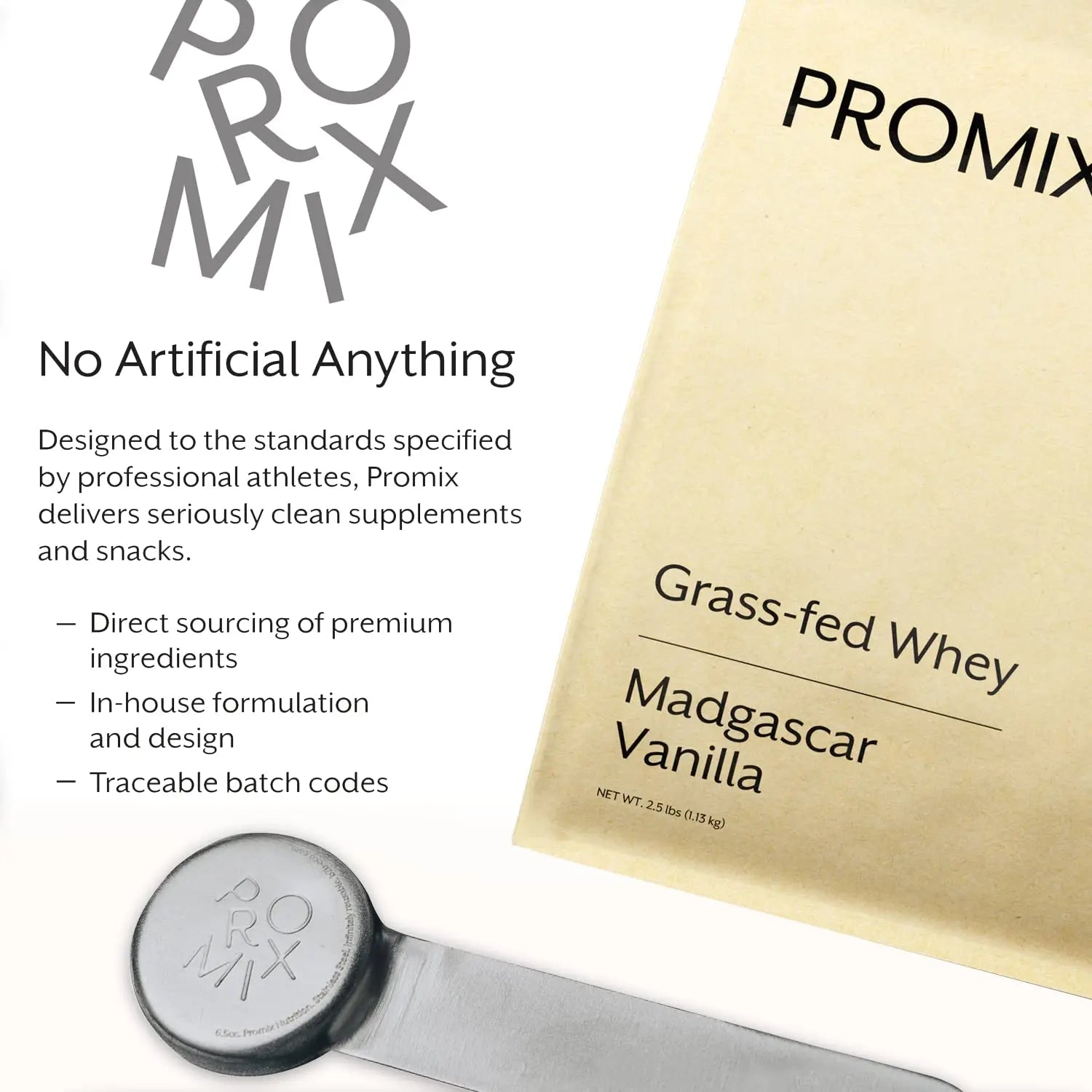 Promix Whey Protein Powder, Vanilla - 5lb Bulk - Grass-Fed & 100% All Natural - TrustMedUSA