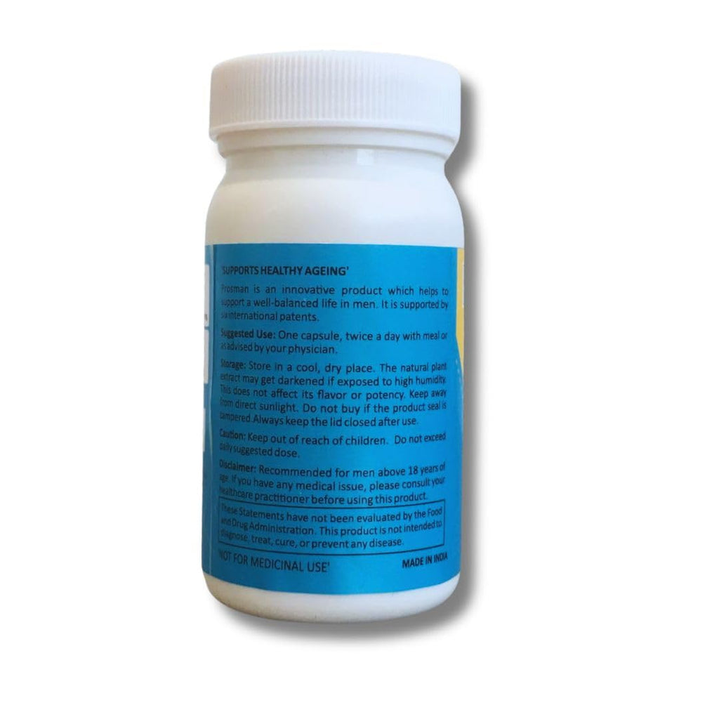 Prosman Supplement - Supports Healthy ageing & Improves Urinary Function | Patented Ingredient | Prunus domestica/pygeum (1Pack- 60 Capsules) - TrustMedUSA