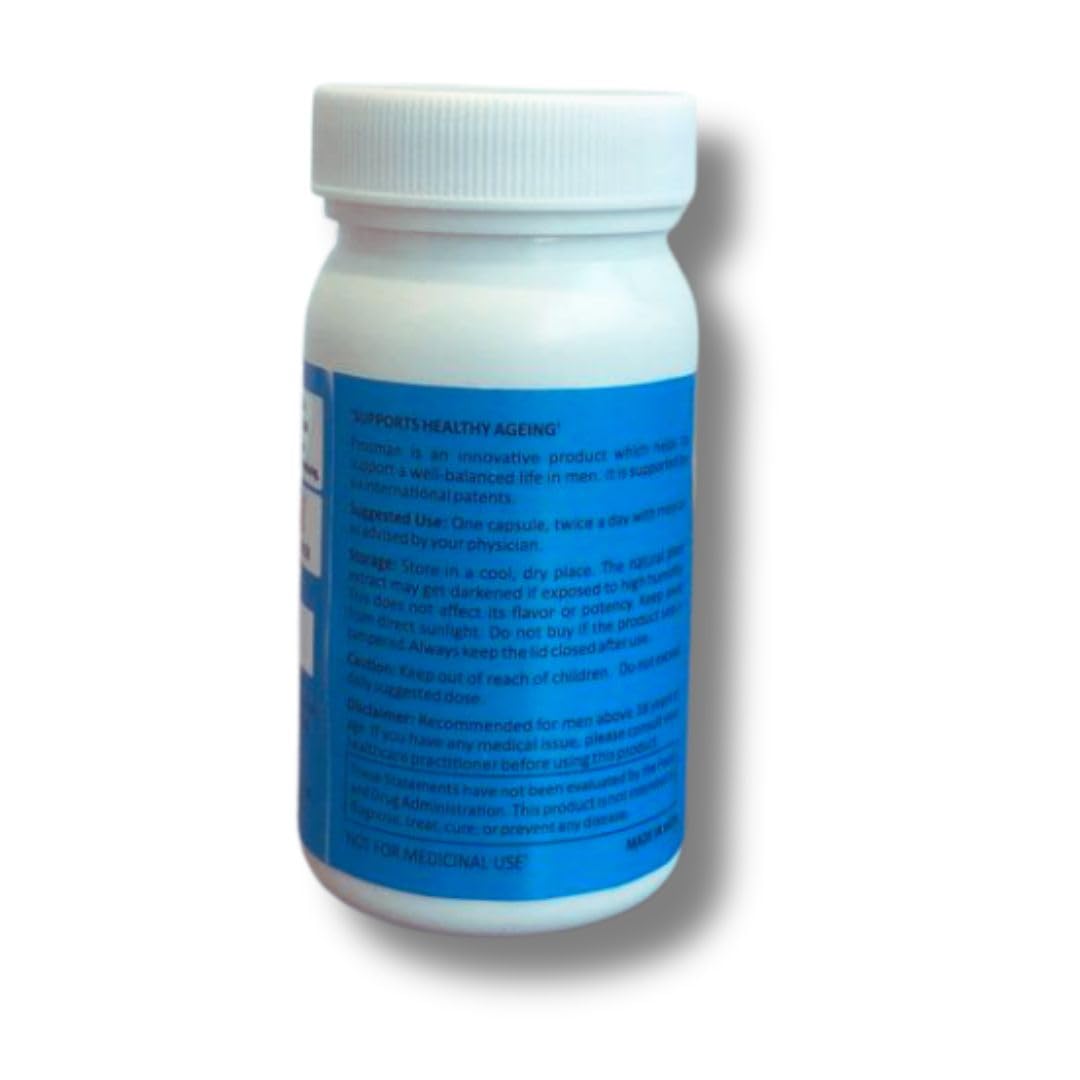 Prosman Supplement - Supports Healthy ageing & Improves Urinary Function | Patented Ingredient | Prunus domestica/pygeum (1Pack- 60 Capsules) - TrustMedUSA