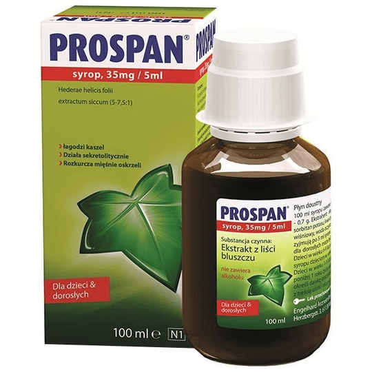 Prospan 35mg/5ml, syrup for adults and children from 2 years of age, 100ml - TrustMedUSA