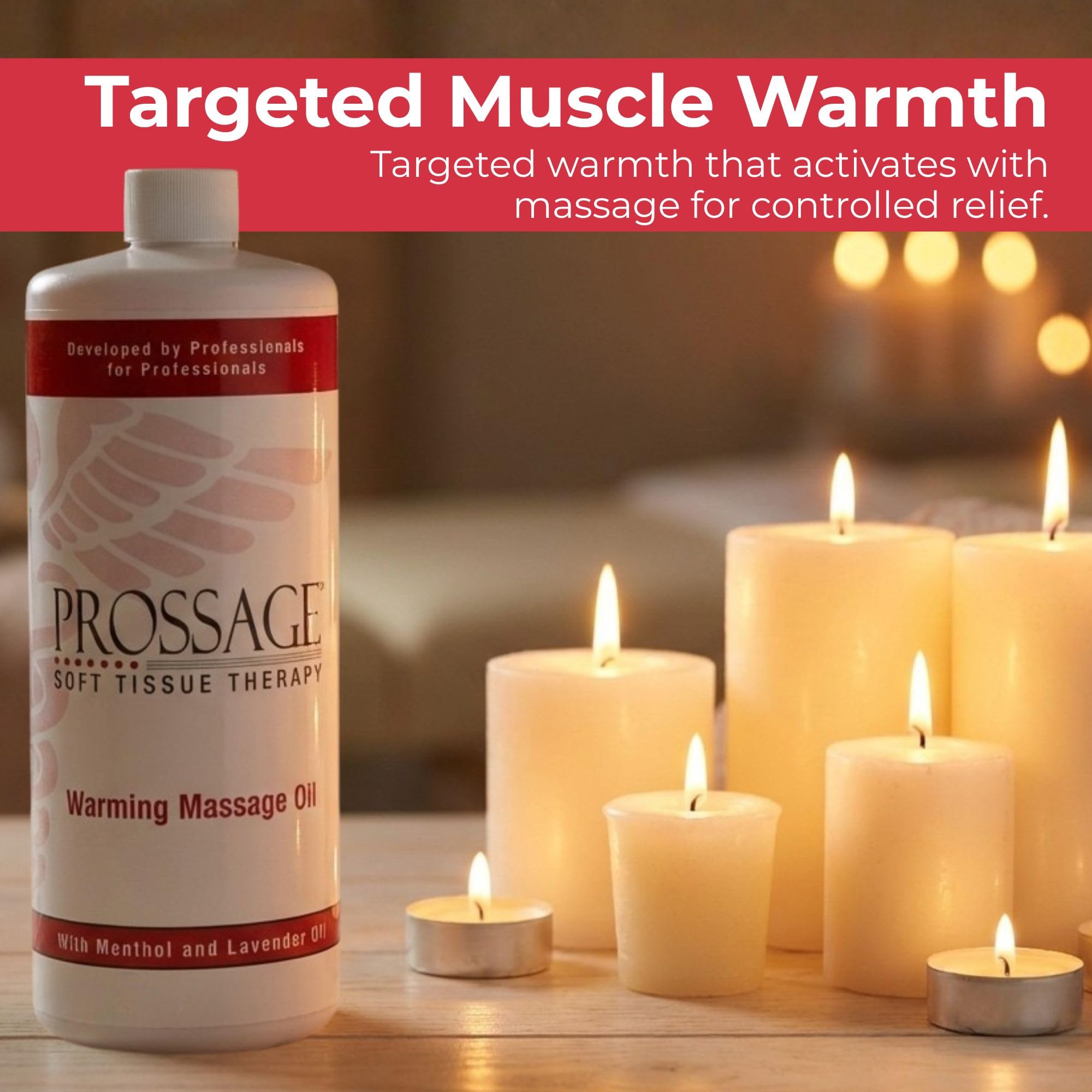 Prossage Heat Warming Relief Massage Oil for Therapuetic Massages, Deep Tissue Massages, and Aromatherapy, Topical Reliever, 32 Ounce Bottle - TrustMedUSA