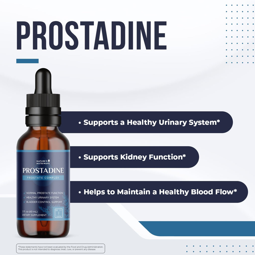 Prostadine – Daily Liquid Men’s Wellness Supplement with Iodine, Neem Oil, Saw Palmetto, Sea Botanicals & Pomegranate – Non-GMO, Stimulant-Free Formula – 2 fl oz (60 mL), 30 Servings, 1 Month Supply - TrustMedUSA