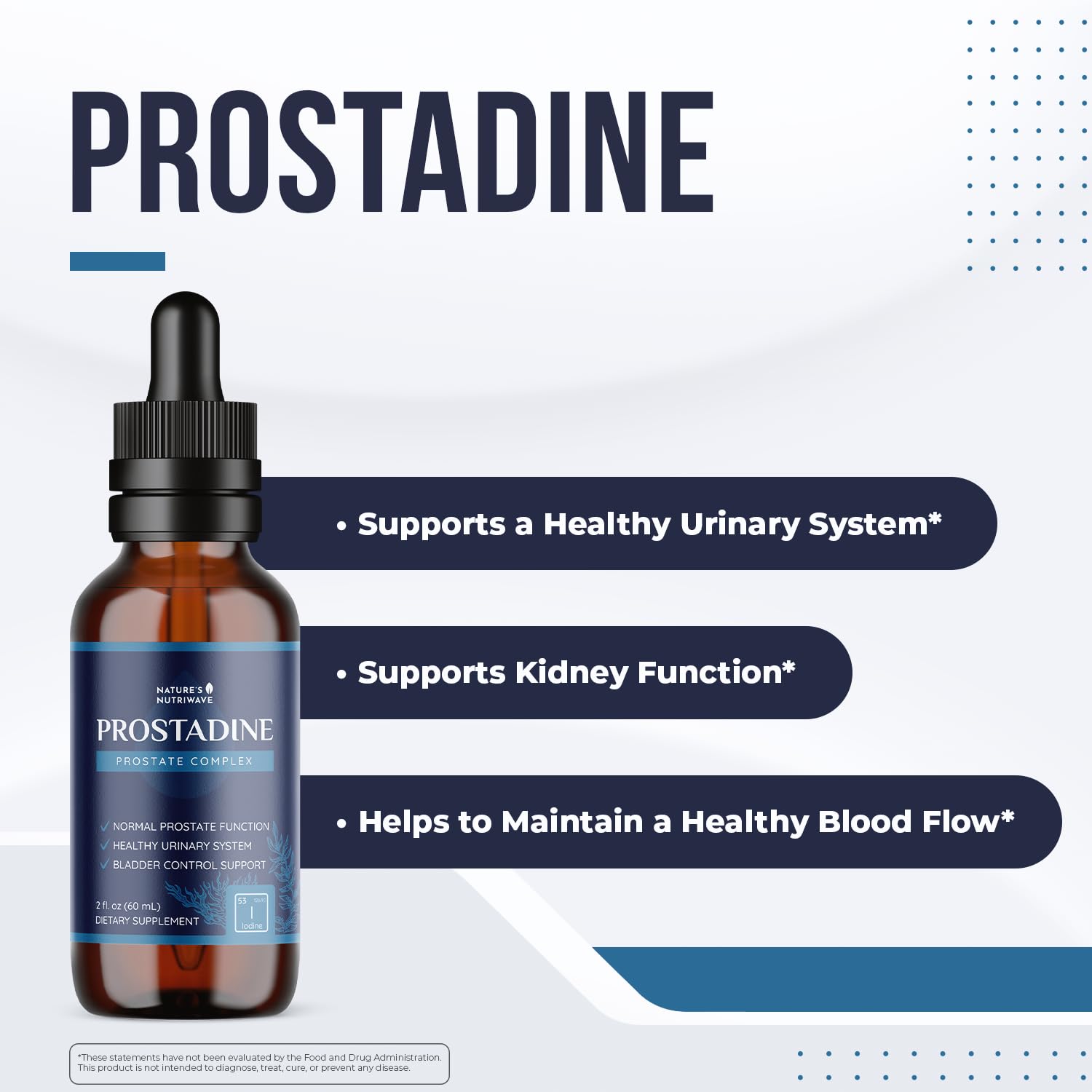 Prostadine – Daily Liquid Men’s Wellness Supplement with Iodine, Neem Oil, Saw Palmetto, Sea Botanicals & Pomegranate – Non-GMO, Stimulant-Free Formula – 2 fl oz (60 mL), 30 Servings, 1 Month Supply - TrustMedUSA