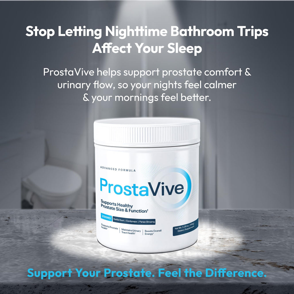 ProstaVive Advanced Prostate Support Formula - Complete Urinary & Bladder Health Supplement - Helps Promote Strong Flow & Emptying - Natural Powder - Gluten Free, Non-GMO - TrustMedUSA