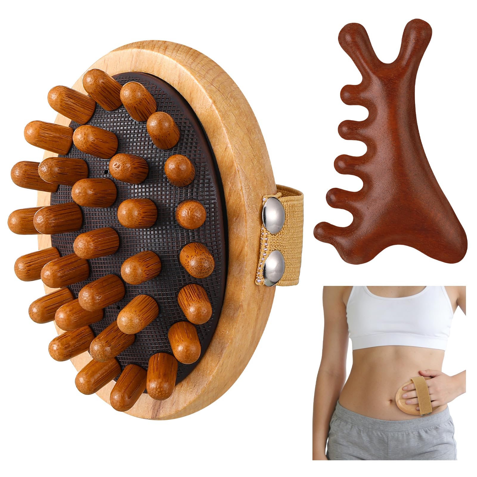 ProSuites Wooden Meridian Massage Body Brush for Cellulite Remover, Cellulite Lymphatic Drainage Massager for Body Shaping - Maple Wellness Supplements