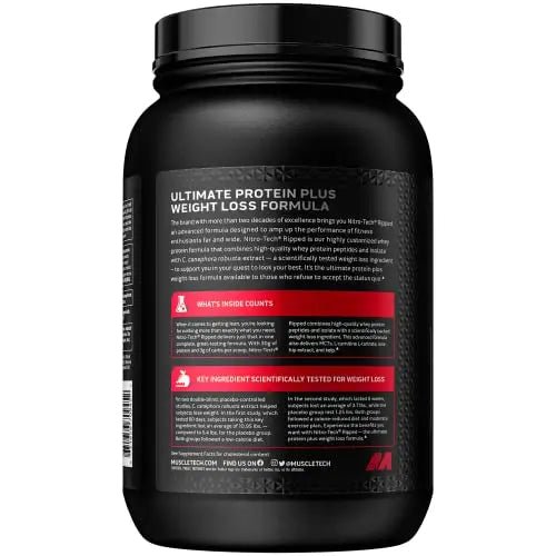Protein Powder for Weight Loss - MuscleTech Nitro-Tech Ripped - Whey Protein Powder - TrustMedUSA