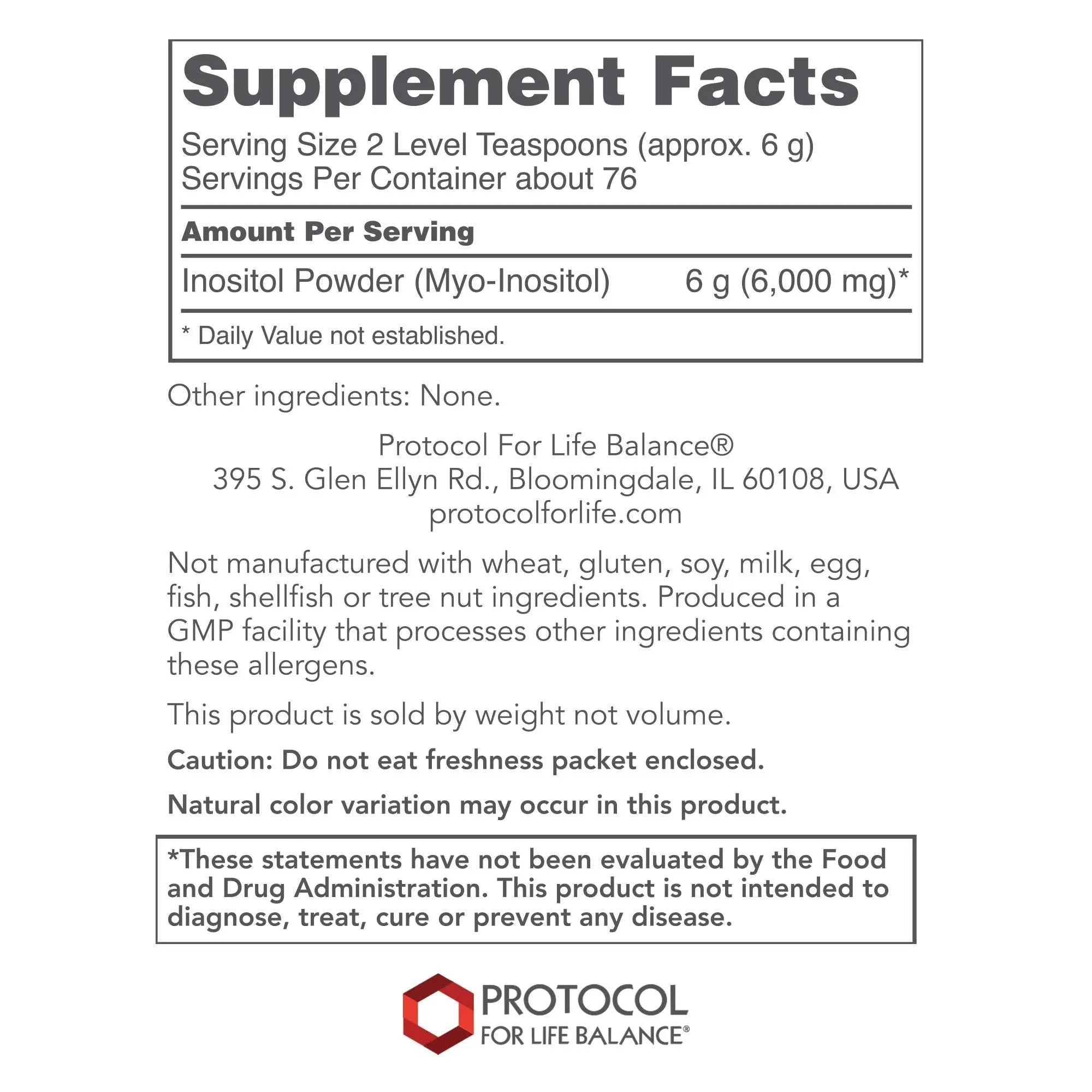 Protocol For Life Balance - Myo-Inositol Powder - Supports a Healthy Mood, Emotional - TrustMedUSA