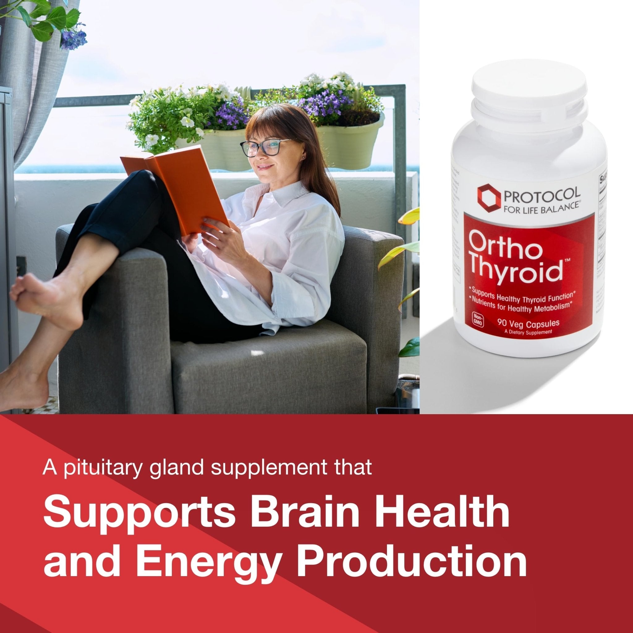 PROTOCOL FOR LIFE BALANCE Ortho Thyroid - Supports Healthy Thyroid Function* - with Ashwagandha, Zinc & Selenium - Non-GMO & Kosher - 90 Veg Capsules - TrustMedUSA