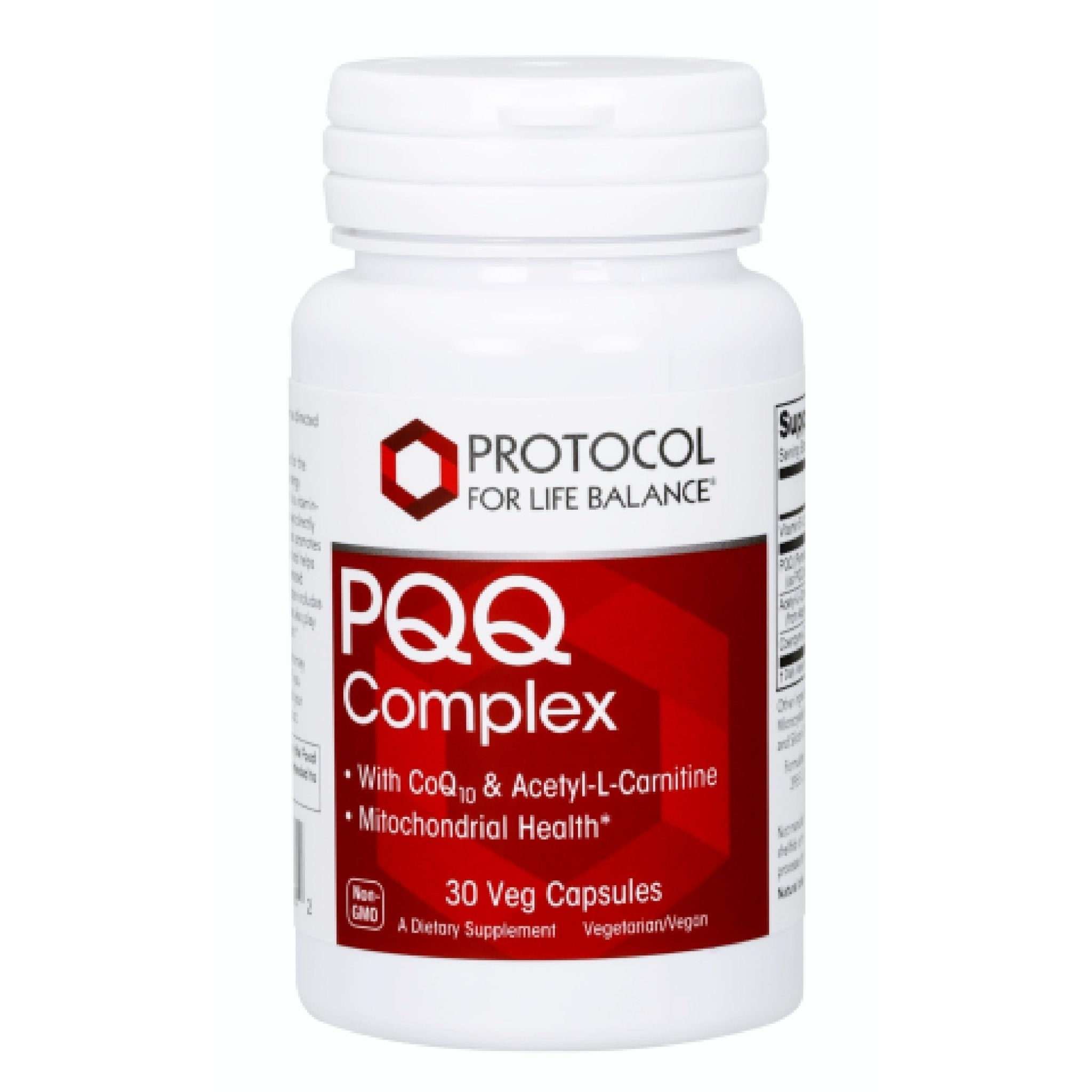 PROTOCOL FOR LIFE BALANCE PQQ Complex - Mitochondrial Health - with CoQ10 & L Carnitine - B Vitamin - Supplement for Energy - 30 Veg Caps - TrustMedUSA