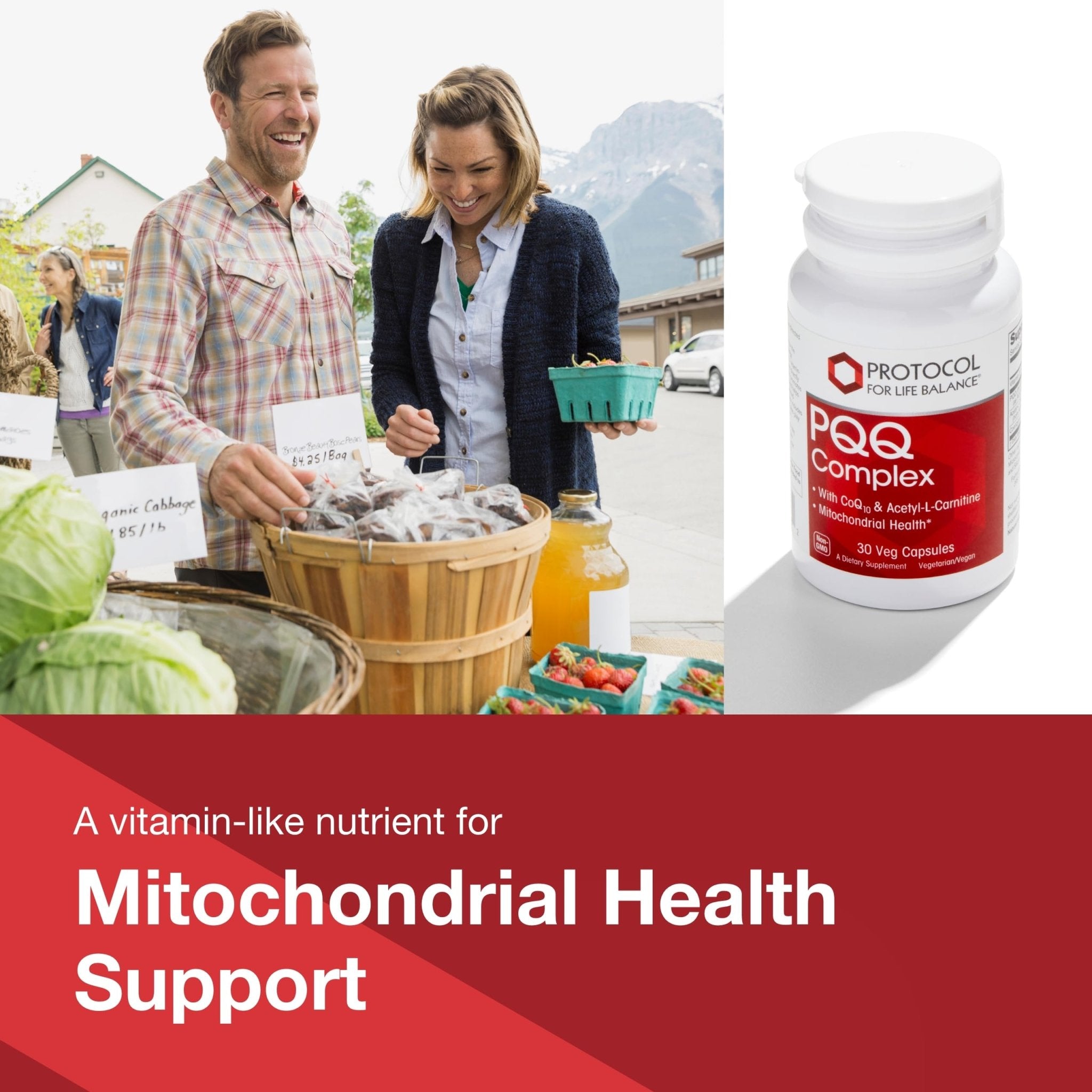 PROTOCOL FOR LIFE BALANCE PQQ Complex - Mitochondrial Health - with CoQ10 & L Carnitine - B Vitamin - Supplement for Energy - 30 Veg Caps - TrustMedUSA