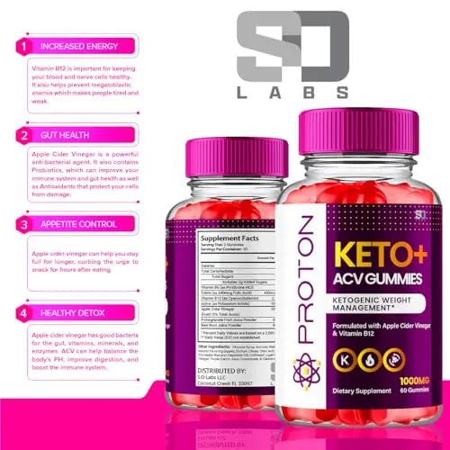 Proton Keto ACV Gummies Advanced Weight Loss 1000 MG, Proton Keto ACV Gummies - TrustMedUSA