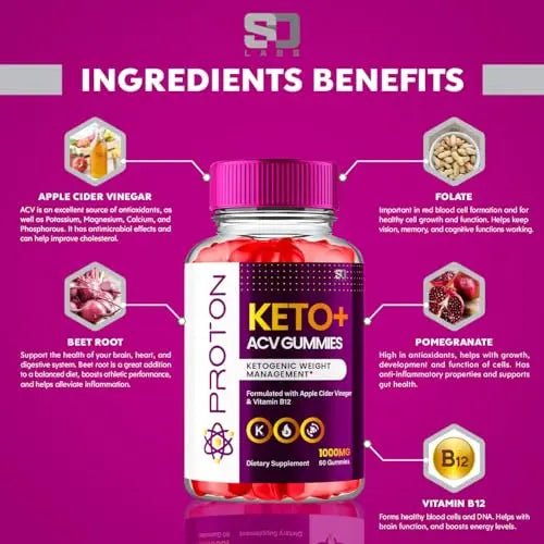 Proton Keto ACV Gummies Advanced Weight Loss 1000 MG, Proton Keto ACV Gummies - TrustMedUSA