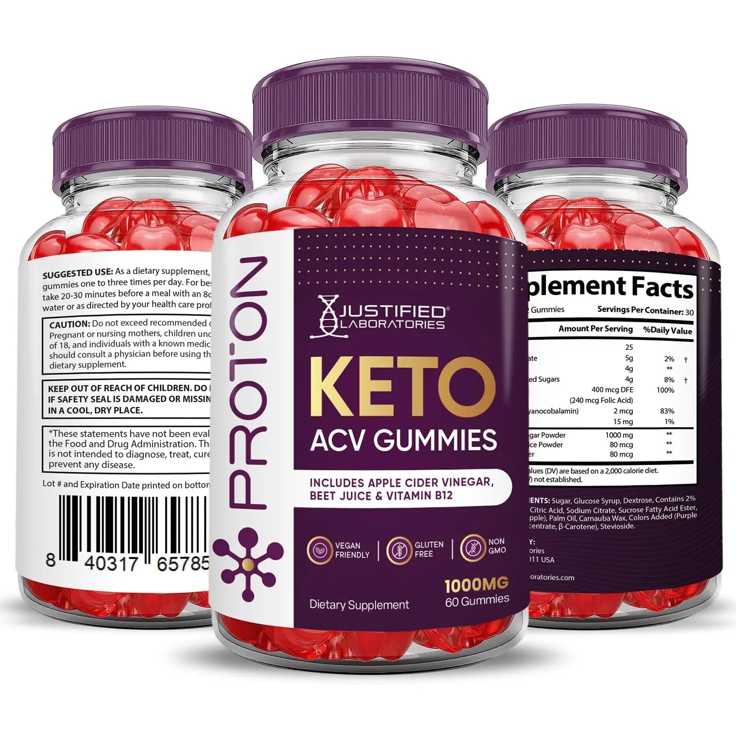 Proton Protein Keto ACV Gummies Advanced Formula 1000MG Proton Keto Gummies - TrustMedUSA