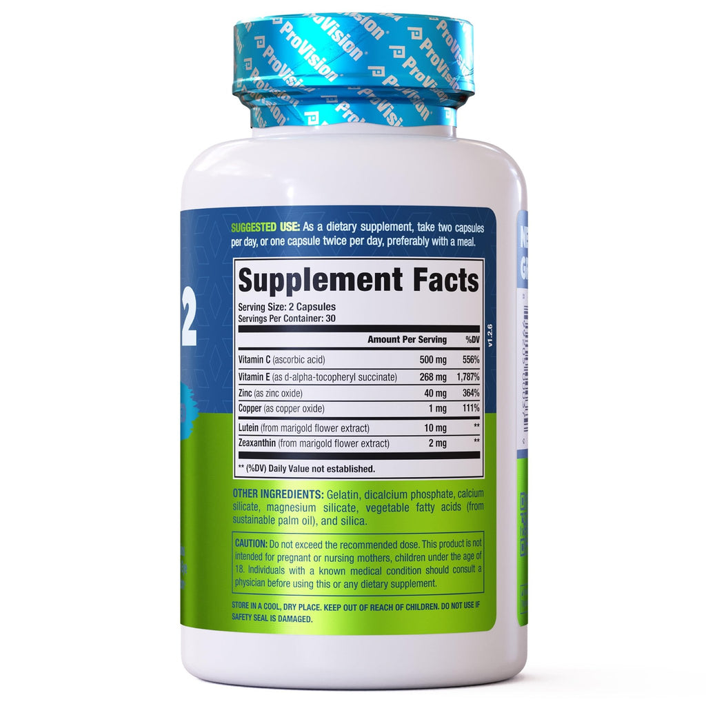 Provision AREDS 2 Eye Vitamins - Enhance Vision Supplements - Lutein Zeaxanthin Vision Complex - 60 Eye Supplement Capsules - TrustMedUSA