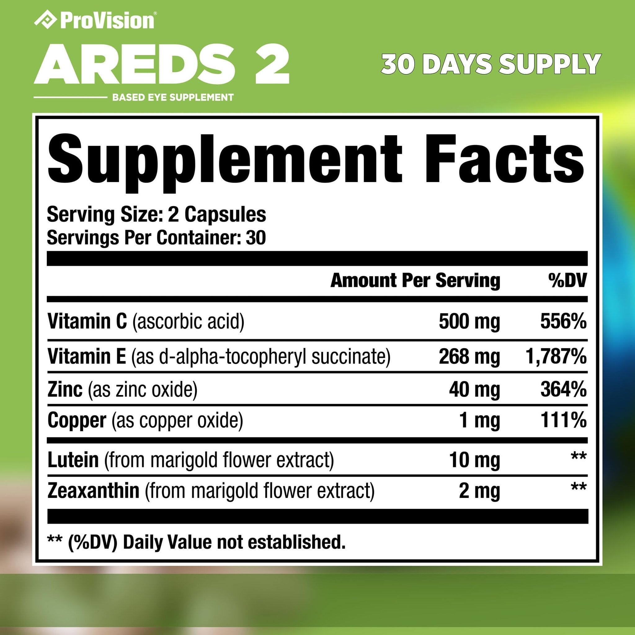 Provision AREDS 2 Eye Vitamins - Enhance Vision Supplements - Lutein Zeaxanthin Vision Complex - 60 Eye Supplement Capsules - TrustMedUSA