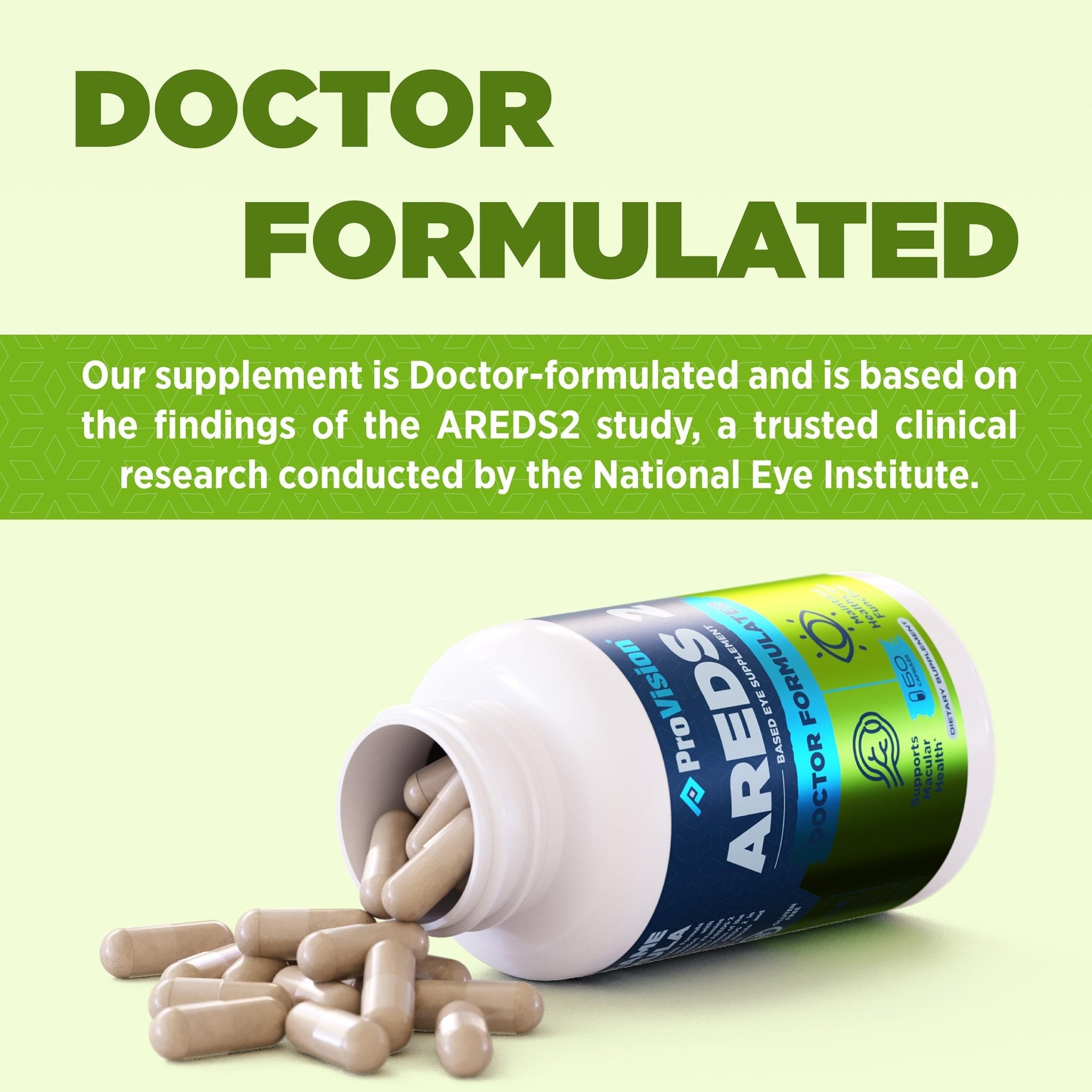 Provision AREDS 2 Eye Vitamins - Enhance Vision Supplements - Lutein Zeaxanthin Vision Complex - 60 Eye Supplement Capsules - TrustMedUSA