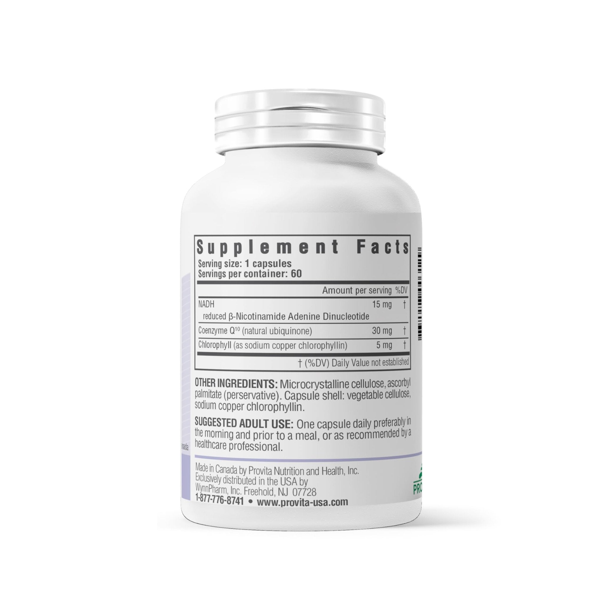PROVITA NADH+ Forte | Cognitive Support Supplement with NADH, Coenzyme Q10 & Chlorophyll | Energy Support, Focus, Mental Clarity & Brain Health | Vegan Capsules | High Absorption Cellular Formula - TrustMedUSA