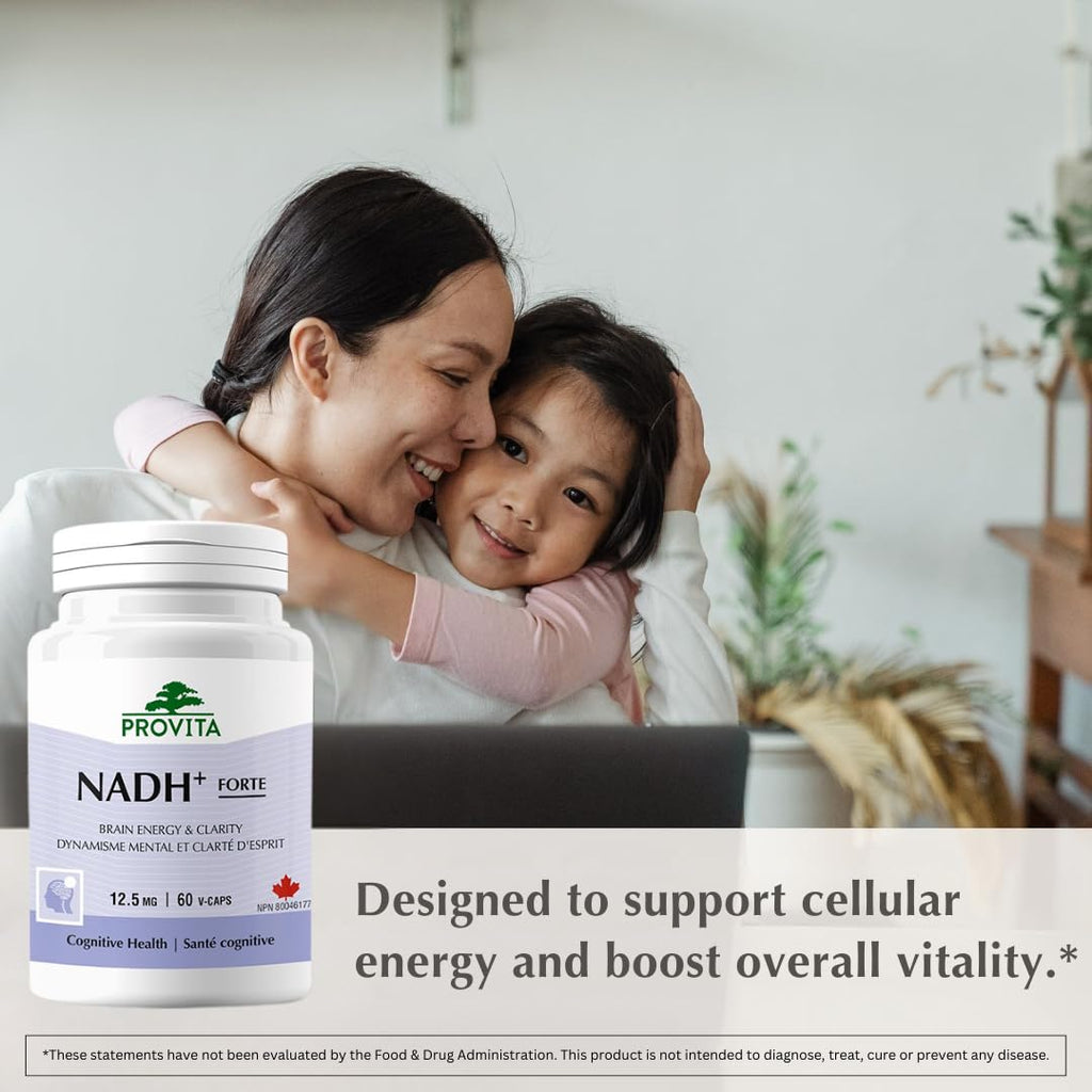 PROVITA NADH+ Forte | Cognitive Support Supplement with NADH, Coenzyme Q10 & Chlorophyll | Energy Support, Focus, Mental Clarity & Brain Health | Vegan Capsules | High Absorption Cellular Formula - TrustMedUSA
