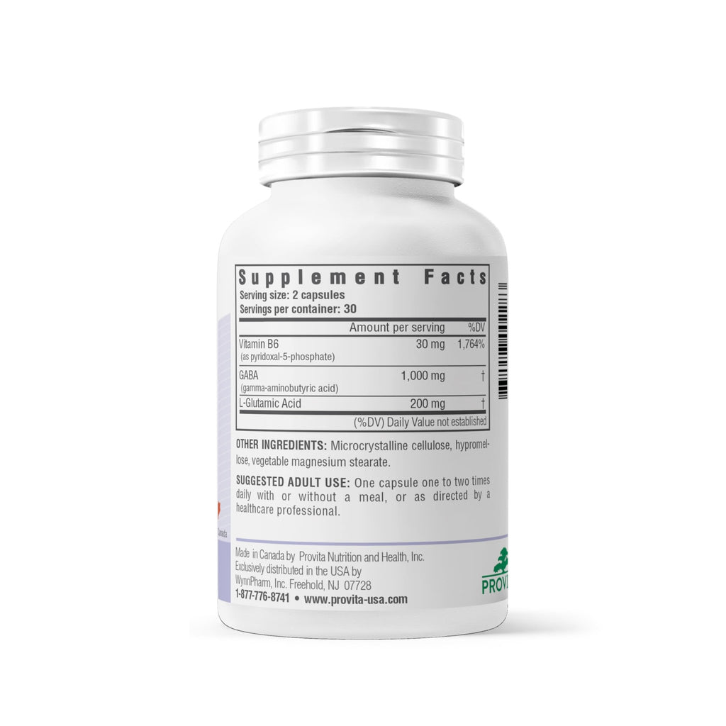 PROVITA Synergistic GABA Complex | GABA Supplement | with B6 & Glutamic Acid | Stress Relief Supplement | Mood Support | Relaxation & Calmness | Brain Support | Mood Enhancer | 60 Veg Capsules - TrustMedUSA