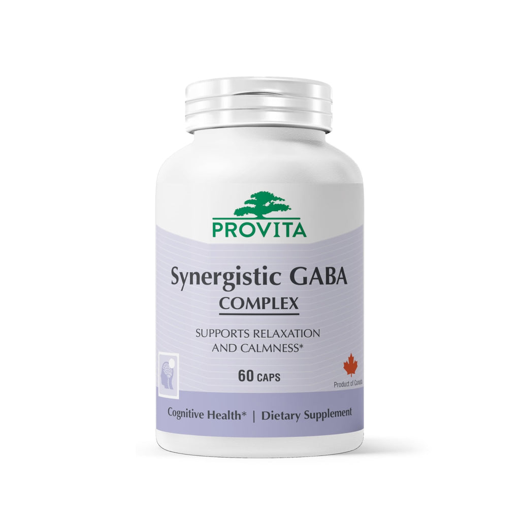 PROVITA Synergistic GABA Complex | GABA Supplement | with B6 & Glutamic Acid | Stress Relief Supplement | Mood Support | Relaxation & Calmness | Brain Support | Mood Enhancer | 60 Veg Capsules - TrustMedUSA
